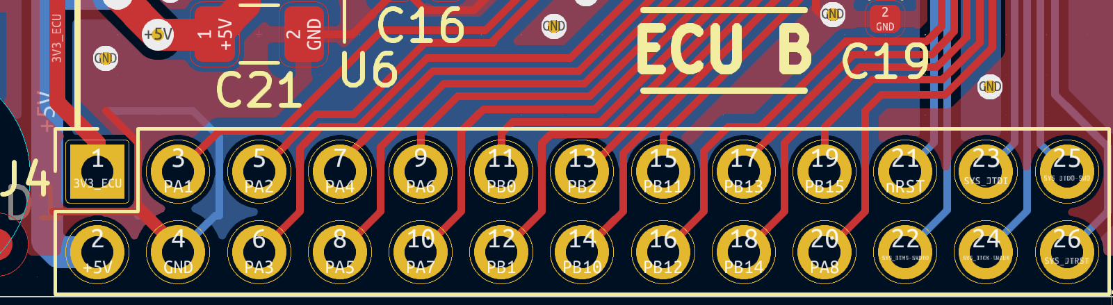 ECU B 扩展端口布局