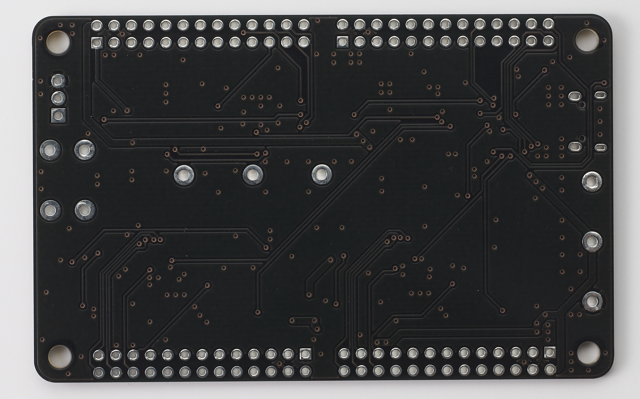 RAMN PCB 背面尺寸图,元件焊接前